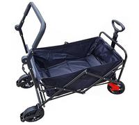 Garden Trolley with Wheels Heavy Duty Foldable Pull Wagon Hand Cart Collapsible Garden Cart Folding Camping Cart Festival Trolley for Beach, Camping, Weeding and Outdoor,125cm x 53cm x 82cm 100Kg Max