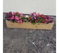 Garden Troughs and Planters Decking Wooden Garden Window Box Planter 15Cm X 17.5Cm - 80Cm