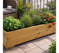 Garden Troughs and Planters Narrow Wooden Decking Garden Trough Planter 20Cm Wide X 33Cm High - 60Cm