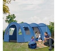 Outsunny 5-6 Man Family Tent Camping Tent with Two Room, Floor & Carry Bag