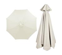 Garden Umbrella Parasol Top Fabric Cover Sunshade Cloth, 6 8 Ribs 200 230 250 280 300 350 CM, Large Patio Umbrella Weatherproof UVAnti, Canopy Replacement Cantilever Parasol Cover(Offswhite,3M/8Ribs)