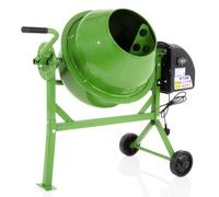 Garden Universe 63L Electric Cement Mixer, 220W 230V/240V Portable Concrete Mortar Mixer with Wheels & Stand, Drum Mixing Machine for DIY Building & Garden Projects, Green