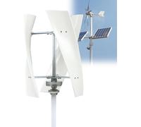 Garden Vertical Wind Turbines Generator Kit, 16000W 12V/24V/48V/110V/220V Small Three-Phase AC Vertical Wind Turbine with MPPT Controller, for Industrial Energy Equipment(White,220V)