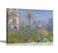 Garden Villas at Bordighera Claude Monet Canvas Prints Framed Wall Art Poster Pictures Artfor Home Livingroom Pictures 40 x 30cm (16 x 12 inches)