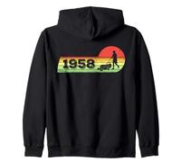 Garden Vintage born 1958 Birthday Lawn-mower Gardener Zip Hoodie