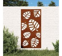 Garden Wall Art 105x55 cm Corten Steel Leaf Cutout Panel Rusty Corten Metal Wall