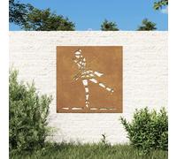 Garden Wall Art Rusty 55x55cm Corten Steel Ballet Dancer Metal Wall Decor Slim