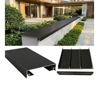 Garden Wall Coping Cap Set for Masonry Walls - Metal Cover Plate for Kitchen Island & Balcony Light Channel Design Fits 217-275mm Width 215cm/84.6in Length