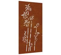 vidaXL Garden Wall Decoration Wall Art Wall Decor Corten Steel Bamboo Design
