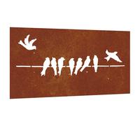 vidaXL Garden Wall Decoration, Metal Wall Art with Bird Design, Wall Decor for Outdoor Garden Patio Balcony Yard Patio Lawn, Corten Steel