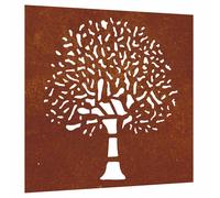Vidaxl Garden Wall Decoration 55X55 Cm Corten Steel Tree Design