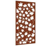 Garden Wall Decoration Made of Corten Steel, 105 x 55 cm, Maple Leaf Design, Weatherproof, Rusty, Durable for Outdoor Decoration, Wall Art, Natural Motif for Garden, Patio, Balcony