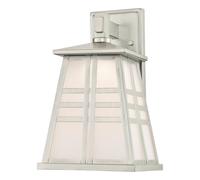 Garden Wall Light Fitting Dimmable LED Outdoor Lantern Cecilia Brushed Nickel [EEK: F]