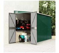 Garden Wall-Mounted Shed Green 118x288x178cm Galvanised Steel Double Door Secure