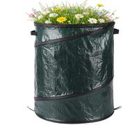 Garden Waste Bag & Camping Trash Can,Collapsible Large Heavy Duty Pop-Up Sack with Handles, Reusable Bin for Leaves Rubbish Toys, Ideal for Gardening Hiking Picnics Lawn Care Yard Storage (Green-100L)
