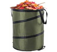 Garden Waste Bag & Camping Trash Can,Collapsible Oxford Cloth Pop-Up Sack with Handles, Reusable Bin for Leaves Rubbish Toys, Ideal for Gardening Hiking Picnics Lawn Care Yard Storage (Green-91L)