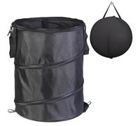 Garden Waste Bag & Camping Trash Can,Collapsible Oxford Cloth Pop-Up Sack with Handles, Reusable Bin for Leaves Rubbish Toys, Ideal for Gardening Hiking Picnics Lawn Care Yard Storage(Black-90L)