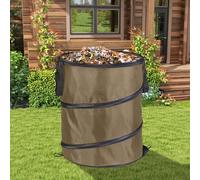 Garden Waste Bag, Freestanding And Robust, Tent Portable Waste Bins, Collapsible Garden Bin With Clip Leaf Bin for Green Foliage, Waste, Lawn Clippings And Garden Waste Folding Bucket (Brown)