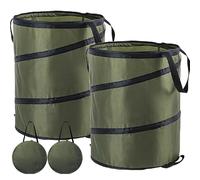 Garden Waste Bag,Oxford Cloth Collapsible Pop-up Large Heavy Duty Sack With Handles For Waste Rubbish Toys Leaves Storage, Reusable Durable Gardening Container for Lawn Care (Brown-37L-2Pcs)