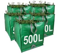 Garden Waste Bags - 500 Litre - 1 to 10 Sacks - PREMIUM GRADE - Industrial Fabric and Handles - Heavy Duty Garden/Green Waste Sacks (5)