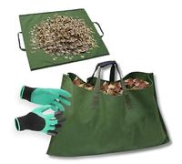 Garden Waste Bags Reusable, Heavy Duty Garden Sacks, Garden Rubbish Bags With 1 Pair of Gardening Work Gloves