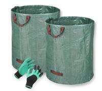Garden Waste Bags Reusable, Pack Of 1/2/3/4 Heavy Duty Garden Sacks,Green Waste Sacks with 1pcs Gloves(2pcs)