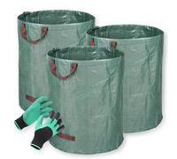 Garden Waste Bags Reusable, Pack Of 1/2/3/4 Heavy Duty Garden Sacks,Green Waste Sacks with 1pcs Gloves(3pcs)