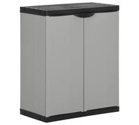 Garden Waste Cabinet Grey and Black PP Trash Bin Rubbish Separator Sack vidaXL