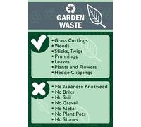 Garden Waste Recycling Yes/No sign - Self adhesive sticker (300mm x 200mm)