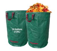 Garden Waste Sack 2 x 120 L Garden Leaf Collection Bags Ultra Load Bearing Garden Cleaning Leaf Bags Portable Folding Large Capacity Outdoor Leaf, Pruning and Weed Collection Garden Waste Bag Stable