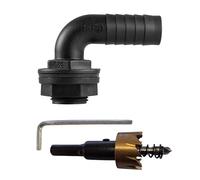 Garden Water Butt/Rain Barrel Overflow Elbow Fitting to Use with 3/4" Pipe,Complete with The Correct Size Drill Bit