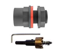 Garden water butt,rain barrel/tank adaptor connector with hole drill kit 21mm,27,mm,34mm hole for 1/2" bsp,3/4" bsp and 1" bsp adaptors (27mm hole (3/4" bsp))