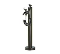 Garden Water Column,Cylindrical Garden Water Column, Stainless Steel Outdoor Water Column, with Spray Gun Faucet, Antifreeze and Sun Protection, for Patio and Lawn Irrigation(Black)