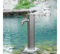 Garden Water Column FreeStanding Hose Support with Faucet Outdoor Antifreeze Water Hose for Courtyard Irrigation & Patio Cleaning (17x86cm/7x34in)
