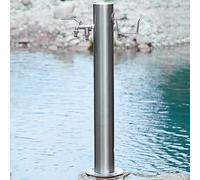 Garden Water Column Outdoor Faucet Decorative Stainless Steel Self-Supporting Fountain Frost-Resistant for Irrigation (Silver 20.5 x 86 cm)