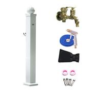 Garden Water Column Outdoor Water Fountain with Hose Bracket, Retro Post Faucet Yard Hydrant Feature for Car Washing, 114cm Tall