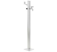 Garden Water Column Silver Aluminium 95cm Outdoor Faucet Post 15x15cm Base Metal