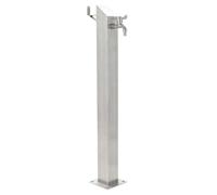 Garden Water Column Silver Stainless Steel 8x8x95cm Square Outdoor Tap Bracket+