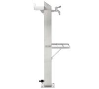Garden Water Column Stainless Steel Square 95 cm with Tap, Gardena Connection, Mounting Accessories, Shelves, Ideal for Garden Watering, Patio and Greenhouse