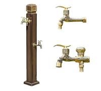 Garden Water Column with Double Faucet Vertical Outdoor Water Column Frost-Resistant Outdoor Faucet Durable Garden Water Station for Easy Access and Convenience