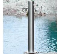 Garden Water Column with Faucet, Freestanding Garden Water Column with Outdoor Hose Stand, Metal Water Fountain Yard Hydrant for Irrigation/Washing(86 * 10.5cm/33.9 * 4.1in)