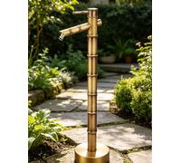 Garden Water Faucet Freestanding Garden Water Column Outdoor All-Copper Antique Bamboo Garden Water Column Yard Floor Mounted(69.5cm/27in)