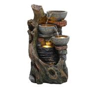 Garden Water Feature Cascading Electric Fountain Outdoor LED Pump Freestanding