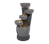 Garden Water Feature Cascading Electric Fountain Outdoor LED Pump Freestanding