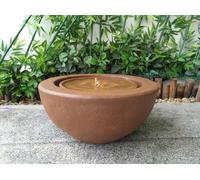 Garden Water Feature HEISSNER Half Ball Rust LED Lighting Poylstone Ornament