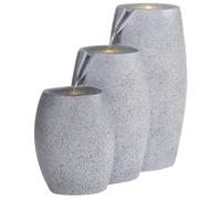 Beliani Garden Water Feature With LED Grey Arkle, Grey