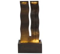 Garden Outdoor Fountain Waterfall Water Feature with LED Light Plugged Resin Brown Sunline