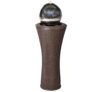 Beliani Garden Water Feature Zenyatta Led Brown