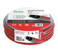 Vartco Professional Plus 6-Layer Water Hose, Anti Twist Garden Hose, Garden Irrigation, Flexible Flexible Hose, UV Resistant, 30 Bar 1/2 Inch 20, Red/Grey