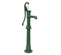 Garden Water Pump Cast Iron Green 65x40x15cm with 131cm Stand Antique Decorative